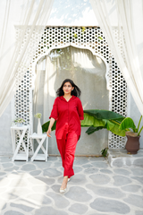 Maroon Co-Ord Set - Lawn